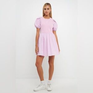 Mixed Media Henley Mini Dress